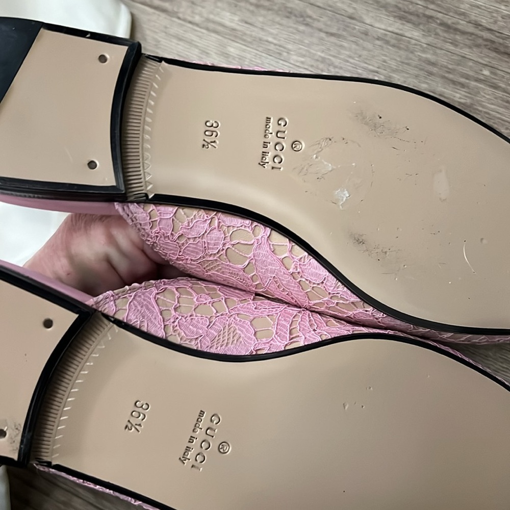 Brand new Gucci pink lace princetown slide 36.5 - Picture 5 of 8